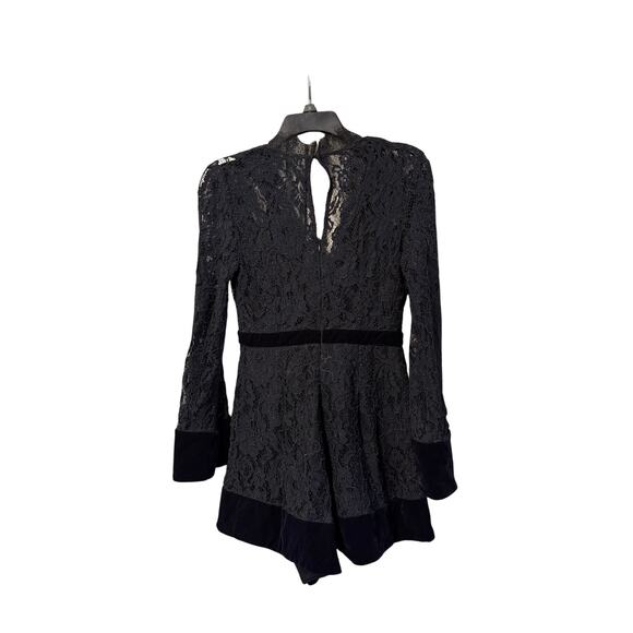 do+be v neck Lace Bell Sleeve Romper dress women black sz small - Picture 5 of 15
